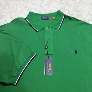 Polo Ralph Lauren Cotton Piqué Polo Shirt Men's 2XLT Tall Green Embroidered New!
